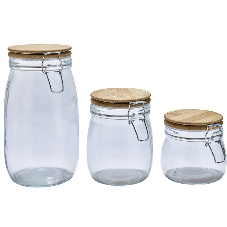 Cheap Lot de 3 bocaux en verre Boite De Conservation Alimentaire|Boite De Rangement Cuisine