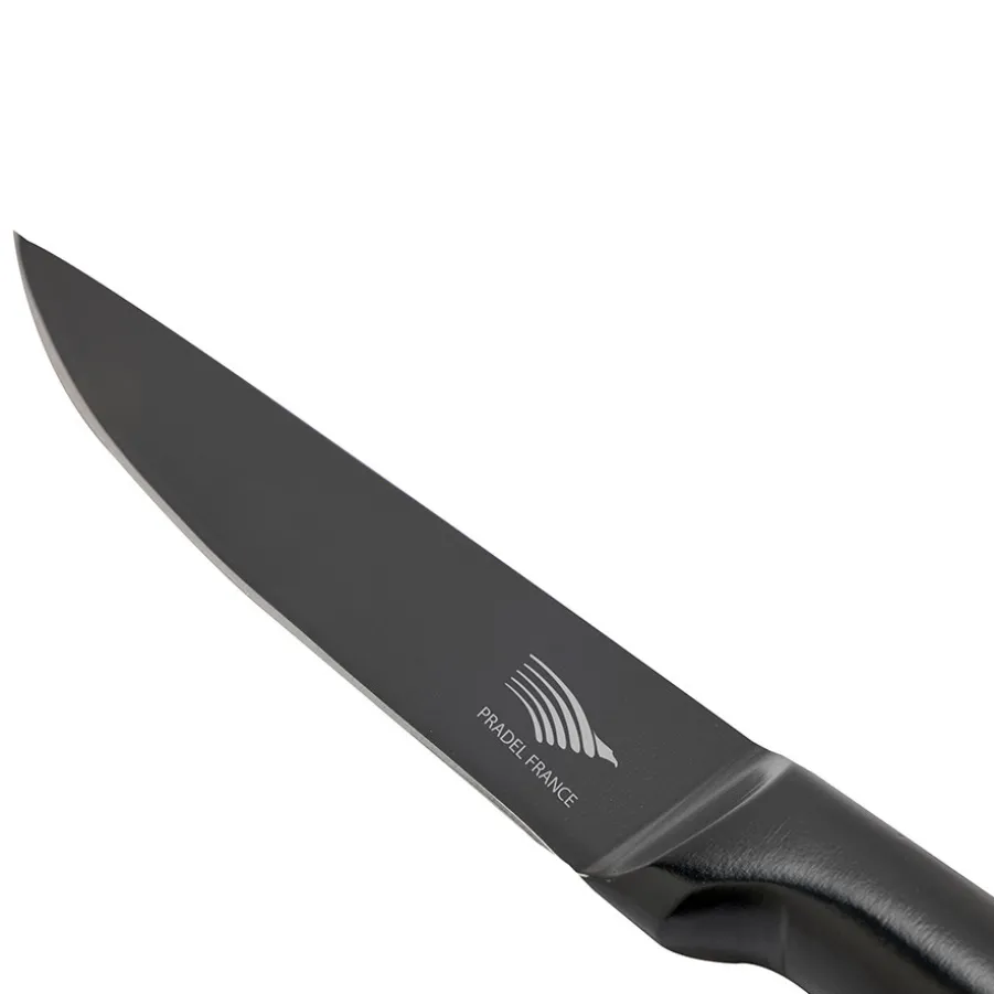 Clearance Lot de 6 couteaux à steak tout inox noir Couteaux À Steak