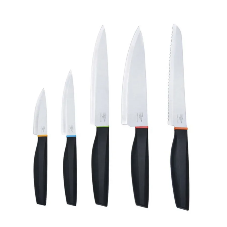 Flash Sale Lot de 5 couteaux bague couleur Sets De Couteaux De Cuisine|Couteaux Fruits Et Légumes