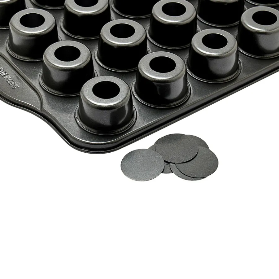Flash Sale Maxi moule 24 mini muffins fond amovible Moules En Acier Carbone